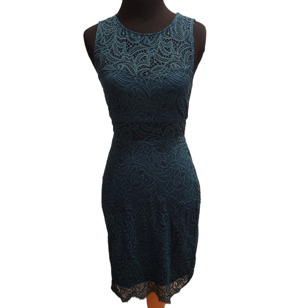 Express Green Tank Dress Mini Dress Extra Small Lace
